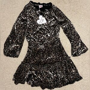Buddy Love tiered dress, small, velvet type material, boutique item, NWT